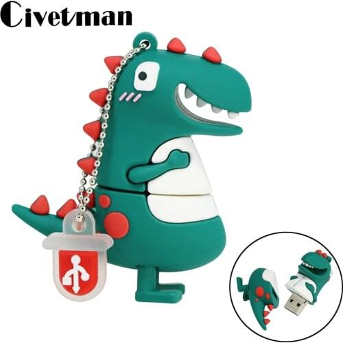 Pendrive 64gb USB 2.0 Flash Drive 4gb 8gb 16gb 32gb 64gb Usb Flash Drive 128gb Cartoon Cute Dinosaur 256GB USB Memory Stick