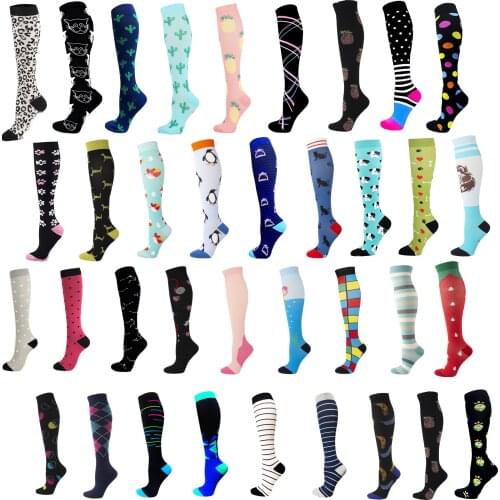 Running Men Women New Compression Socks Halloween Cat Dog Animal Prints Unisex Outdoor Running Cycling Long Pressure Stockings