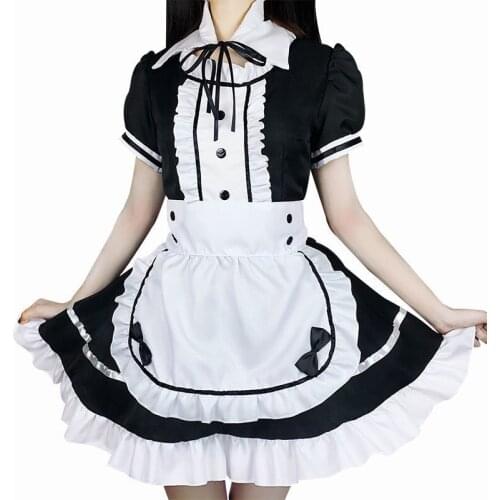 Cosplay Lolita Maid Women Sexy Erotic Kawaii Cafe Costume High Quality Uniform Temptation Black Dress Cute Bowknot Mucama Girl