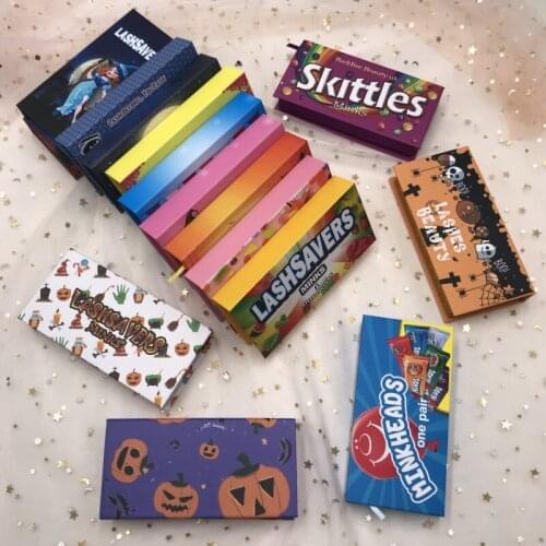 Halloween Eyelashes Packaging for 25mm 3D Mink Lashes Mink Lash Box Empty Clear Tray Rectangle Lash Cases Lash Boxes Packaging