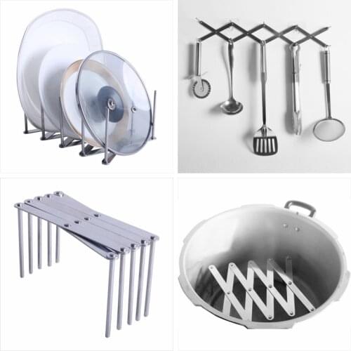 Multifunctional Kitchen Tools Variable Expansion Drain Rack Stainless Steel Retractable Rack Barbecue Rack Folding Steam Rack