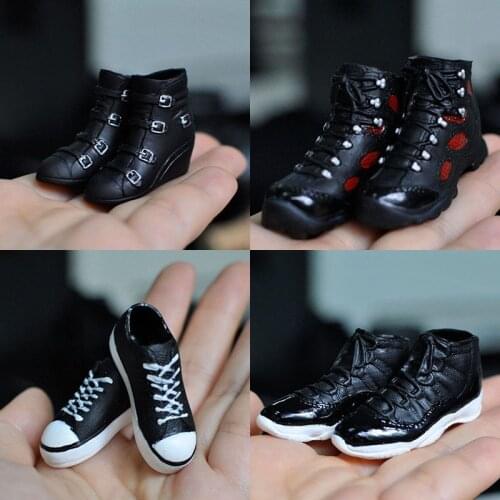 1/6 Female Shoes Model Black Short Boots Accessories Fit 12" Female Action Figure Accessories