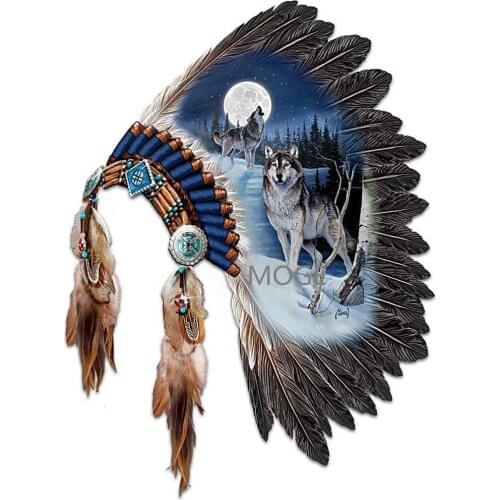 Wolf in feathersr DIY Diamond Painting Kit Wolf Diamond cross Stitch Rhinestone Mosaic Painting Hall Hanging Murals moon