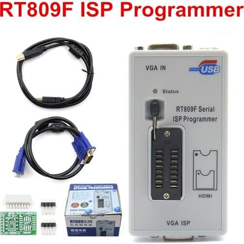 Newest Original RT809F Serial ISP Programmer with 11pcs adapters +SOP8 test clip+EDID cable +ICSP bios Universal ISP Programmer