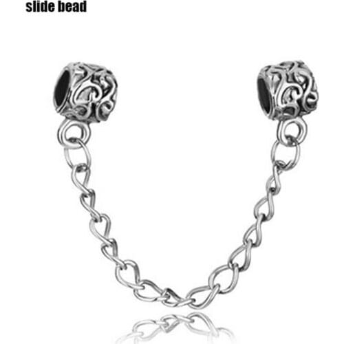 New. Color white steel safety chain charm beads. Suitable for Pandora bracelets and beads for jewelry making
