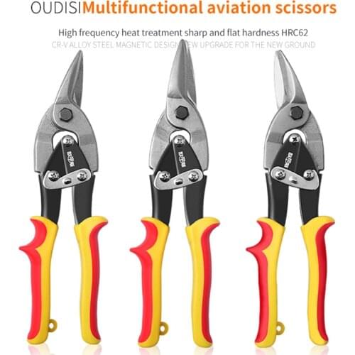 OUDISI Metal Sheet Cutting Scissor Pvc Pipe Cutter Professional Industrial Shears Iron Scissors Multi-purpose Scissors Tin Snips
