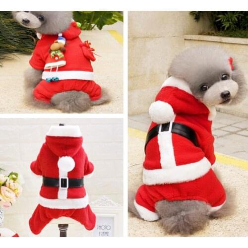 Dog Clothes Winter Warm Pet Dog Jacket Coat Puppy Classic Santa Clothing Hoodies Small Medium Dogs Puppy Yorkshire Outfit