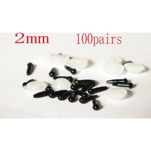 Wholesale 2mm Plastic Safety Eyes Black For Teddy Bears---200pcs