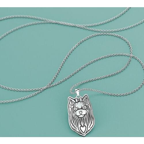 Daisies Fashion Pendant Necklace Handmade Yorkshire Terrier Necklace For Women Jewelry Animal Dog Necklaces Collier 10pcs/lot