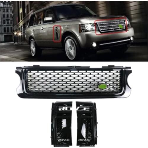 Front Bumper Grille ABS Grill+Side Air Vents For Land Rover Range Rover Vogue Autobiography Style 10-12 L322 Car Accessories