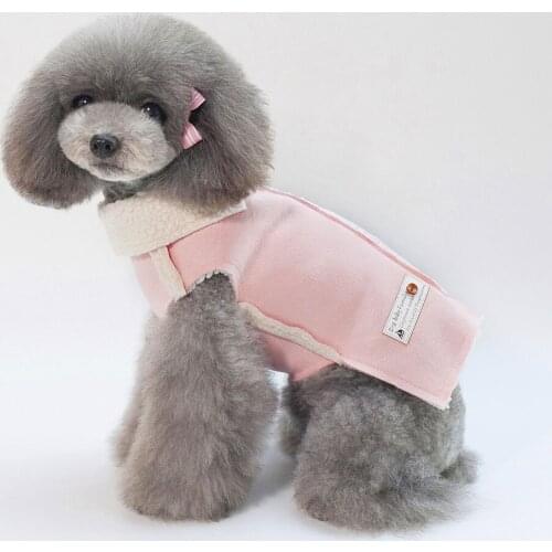 Pet Simple Jacket Dog Clothing Teddy Lapel Coat Cat English Costumes Chihuahua Warm Vest Puppy Clothes