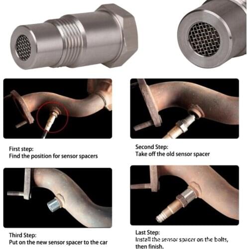 X7AE Oxygen O2 Sensor Spacer Adapter CEL Engine Light Eliminator Catalytic Converter