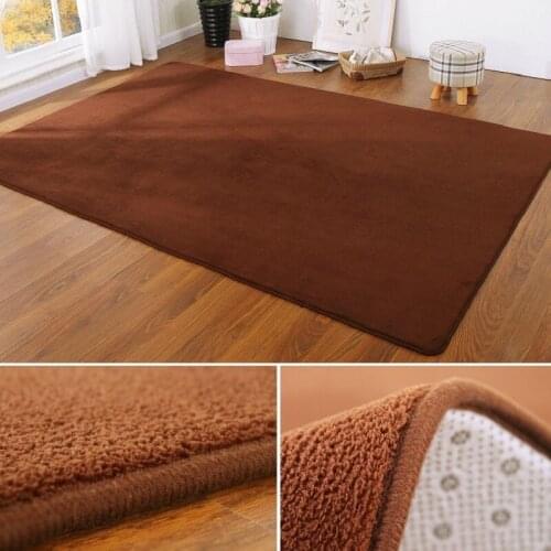Modern and simple coral velvet solid color bedroom non-slip carpet bedside small carpet cute floor mat area carpet living room