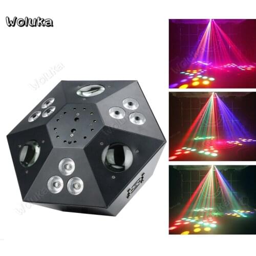 5-in-1 Rotating LED Light Laser / Pattern / Dyeing / Strobe / Moon Effect Colorful Sound Control Bar Club Hexagon Type CD50 W01