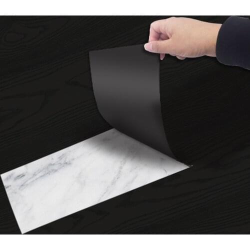 Japanese Black Wood Floor Stickers Floor Wallpaper Waterproof Wear-Resistant Self-Adhesive Floor Tile Living Room Bedroom EWF063