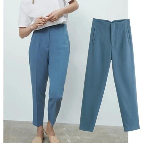 Jenny&Dave Mujer Pantalon Femme Trousers Suite Pants Women England Style Fashion Simple Solid High Waist Harem Pantalones Women