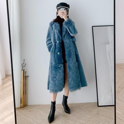 Natural Real Fur Coat Female Vintage 100% Wool Jacket Women Winter Clothes 2020 Korean Double Faced Fur Top Overcoat Hiver 1772