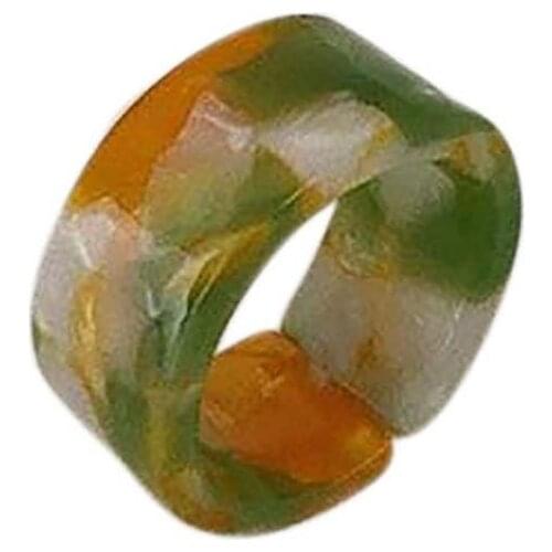 1pc Retro Knuckle Ring Fashion Mix Color Resin Jewelry Ring Finger Ring For Women Ladies Jewelry Accessories Party Dress Up