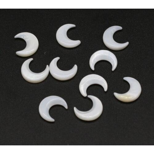 10pcs Natural Shell Beads 10x10mm Accessories Crescent Shape Shell Loose Beads for Jewerly Accessories Making Wholesale