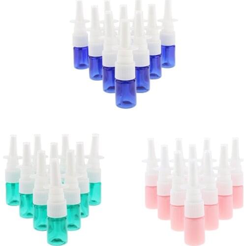 10Pcs Portable Empty Refillable Nasal Spray Bottles Home Office & Travel 5ml