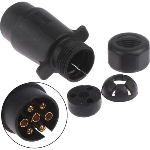 12V 7 Way Round Standard European Car Plug Connector Plastic 7 Pin Socket Plugs For Trailers RVs