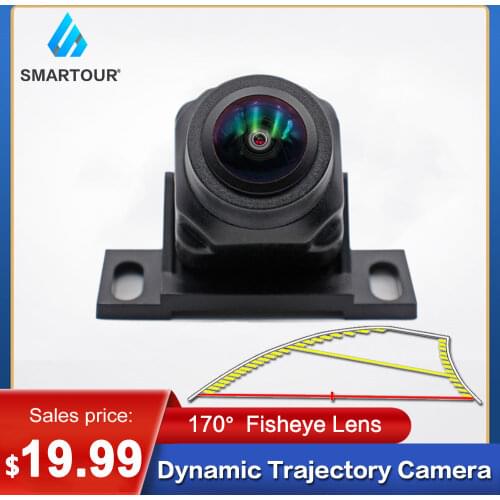 170 Fisheye Lens Intelligent Universal Vehicle Backup Camera Car Rear View Reverse Trajectory Camera with Dynamic Guide Line HD