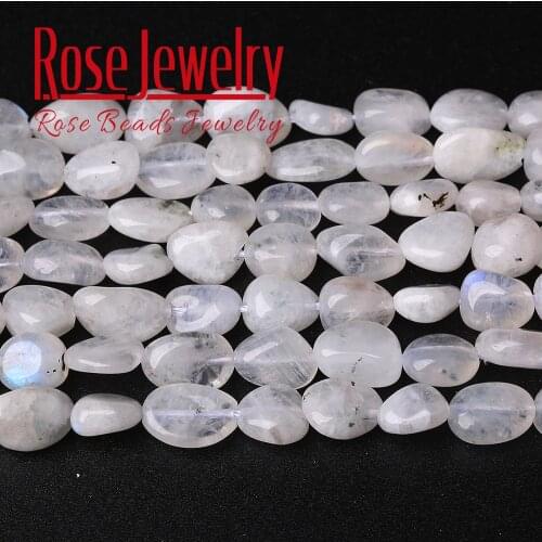 6 8 10mm Natural Irregular Blue Moonstone Beads Smooth Loose Spacer Beads For Jewelry Making DIY Bracelet Necklace 15" Strand