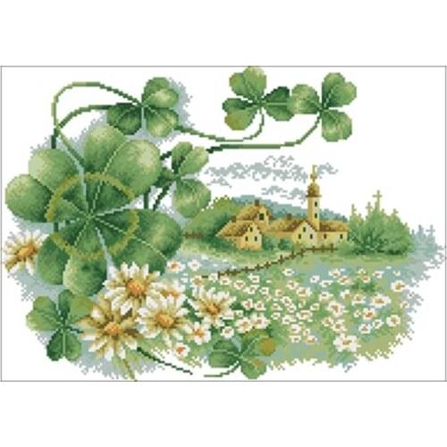 Four-leaf clover patterns Counted Cross Stitch 11CT 14CT 18CT DIY Chinese Cross Stitch Kits Embroidery Needlework Sets