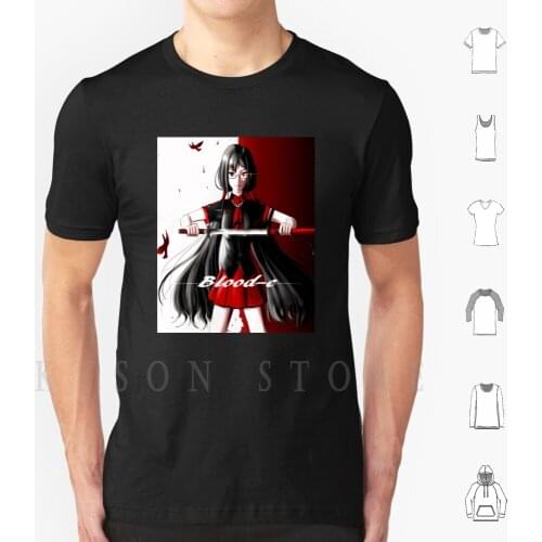 Blood C T Shirt Cotton Men Diy Print Blood C Saya Kisaragi Saya Anime Manga Kawaii Waifu