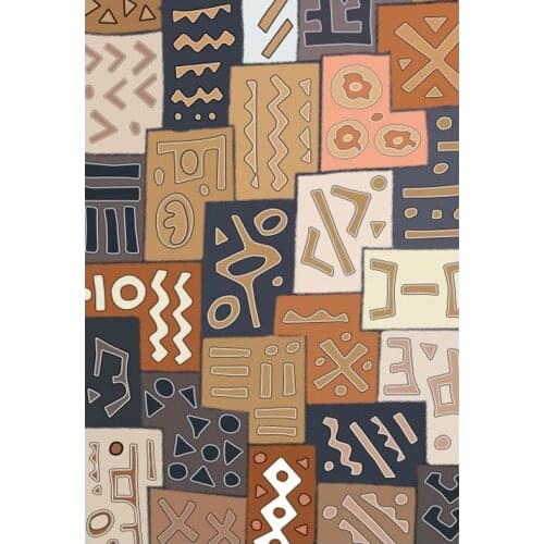 Rugs Living Room European Style Blue Geometric Bedroom Carpet Multi-Color Ethnic Style Decor Home Bedside Floor Mat Area Rugs