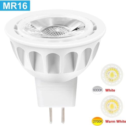 MR16 LED COB Bulb 12V Spotlight 5W Equivalent 50W Bombillas Energy Saving Warm White 3000K Cool White 6000K Dimmable Cob Lamp