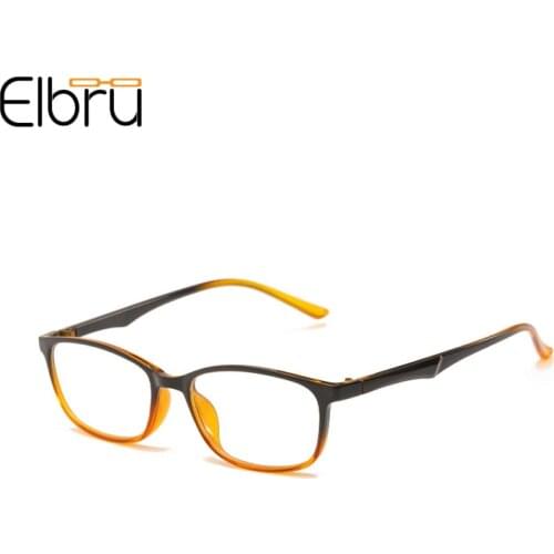 Elbru Anti-blue Light Reading Glasses Ultralight TR Gradient Square Frame Optical Magnifying Presbyopic Glasses For Women&Men