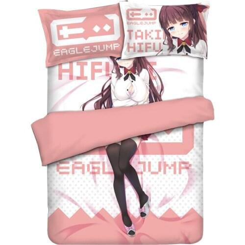 New Game Takimoto Hifumi Anime Otaku Bedding Linen Bedding Set Bed Sheet or Duvet Cover with Two Pillow cases