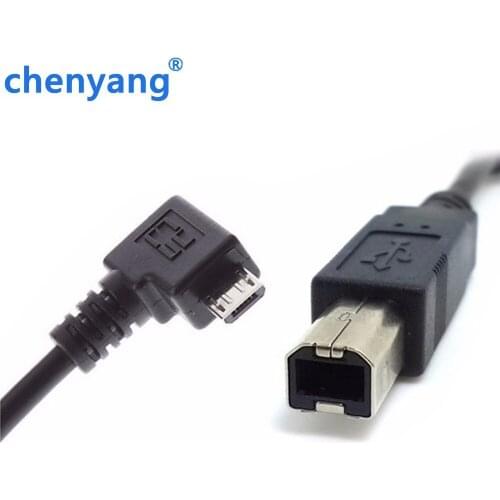 Right Angled 90 Degree Micro USB to Standard USB B Type Printer Scanner Hard Disk Cable 30cm/1ft