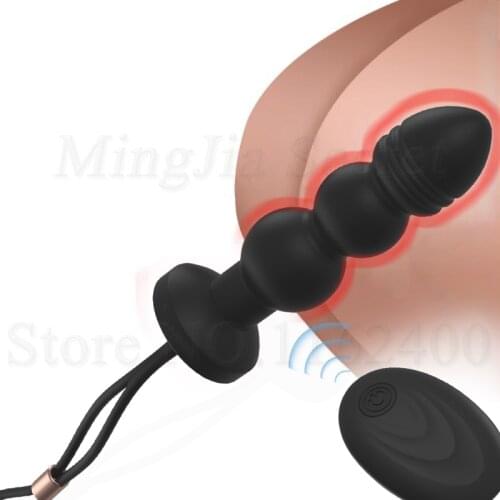 Remote Control 7 Speeds Vibrating Anal Beads G Spot Vibrator Cockring Prostate Massager Butt Plug Sex Toys For Men Women