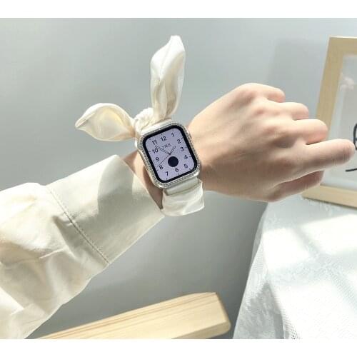 Fashion Lady Fabric Strap for apple watch Band series 6se 5 4 3 2 Scrunchie Elastic Wristband for iwatch 40/44mm 38/42mm Correa