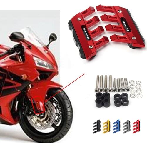With Logo For HONDA CBR 600 CBR600F2 Motorcycle CNC Accessories Mudguard Side Protection Block Front Fender Anti-Fall Slider