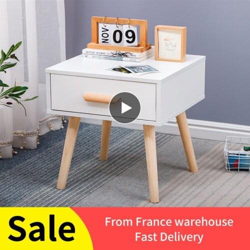 Nordic Simple Bedside Table With Drawer Slide Rail Fashion White Bedside Cabinet Table Storage Bedstand Bedroom Furniture HWC