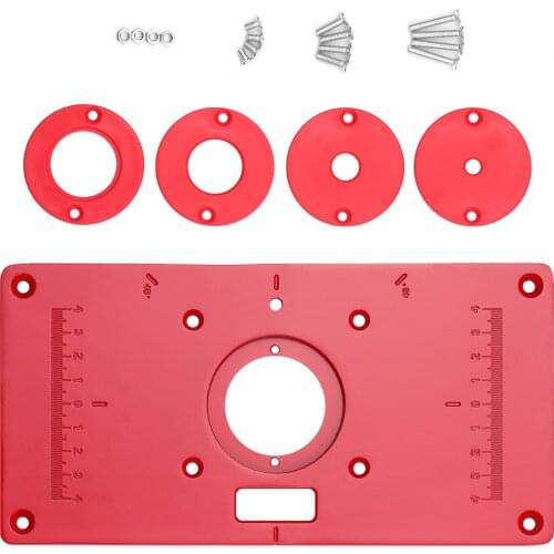 KKMOON Router Table Aluminum Alloy Insert Plate Woodworking Benches 235x120x8mm Carpenter Trimming Machine Flip Chip Board