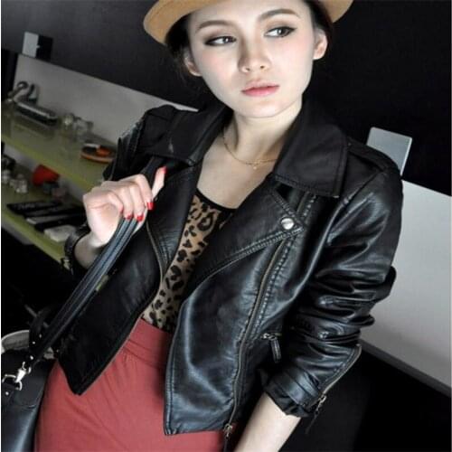 YINGAICONG Womens Fashion Leather Jackets