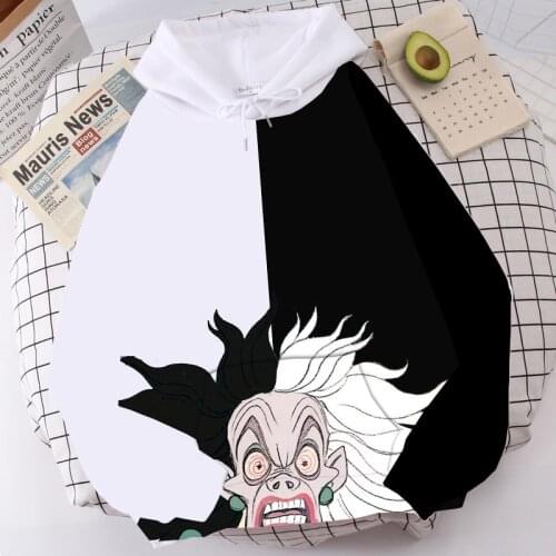 Winter Disney woman Hoodie Harajuku Y2k Anime Villain Bad Girl 3D Printing Cute Harajuku Villain GothHoodie WomensClotheHoodie