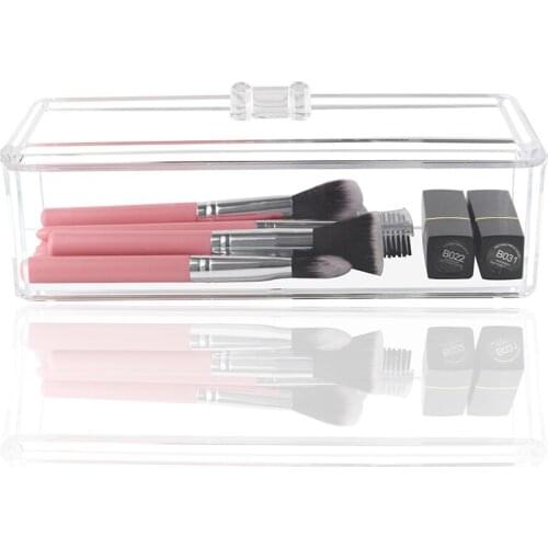 1 layer Acrylic Portable Storage toiletry Case Makeup Organizer Cotton Pad Box Cosmetics Swab Q-tip Holder jewelry display box