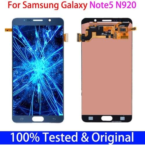 100% Super Amoled LCD For Samsung Galaxy Note 5 N920C Touch Screen Assembly NOTE5 SM-N920F With Burn Shadow LCD Display Screen