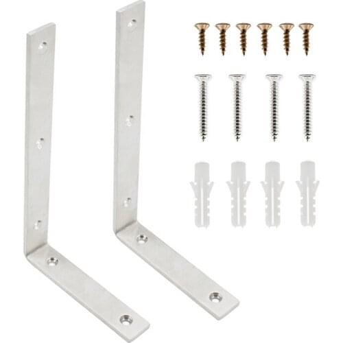 2 PCS Shelf Bracket, Heavy Duty Steel L Bracket Corner Brace, Right Joint Angle Brackets Floating Shelf Hardware 225x125x25x5mm