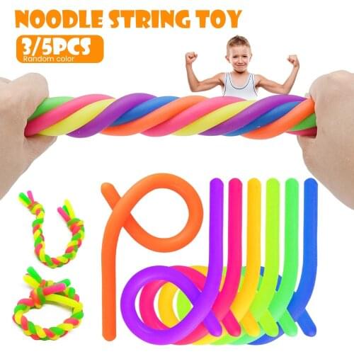 3/5pcs Children Adult Decompression Toy Noodle Stretch String Rubber TPR Rope Jokes Fidget Autism Anti Stress Relief Toys