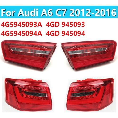 1 Set 4GD945093 4GD945094 4G5945093 4G5945094 For Audi A6 C7 2012-2016 LED Rear Tail Light Brake Lamp with Bulb Wiring Harness