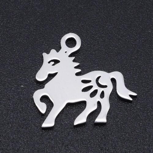 5pcs/lot 100% Stainless Steel Horse Charm Pendants Wholesale Never Tarnish Top Quality Bracelets Pendants Accept OEM Order