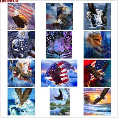 5D Full Drill Diy Diamond Painting Cross Stitch Resin Square/round Diamond Embroidery Decoration new picture animal eagle tiger
