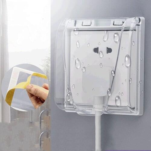 86 Type Wall Socket Waterproof Box Board Panel Switch Protection Box Nail-free Glue Paste Easy Installation Waterproof Box