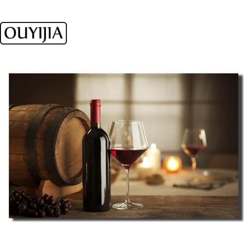 OUYIJIA 5D DIY Cocktail Diamond Mosaic Red Wine Juice Decorative Diamond Painting Embroidery Rhinestone Goblet Home Decoration